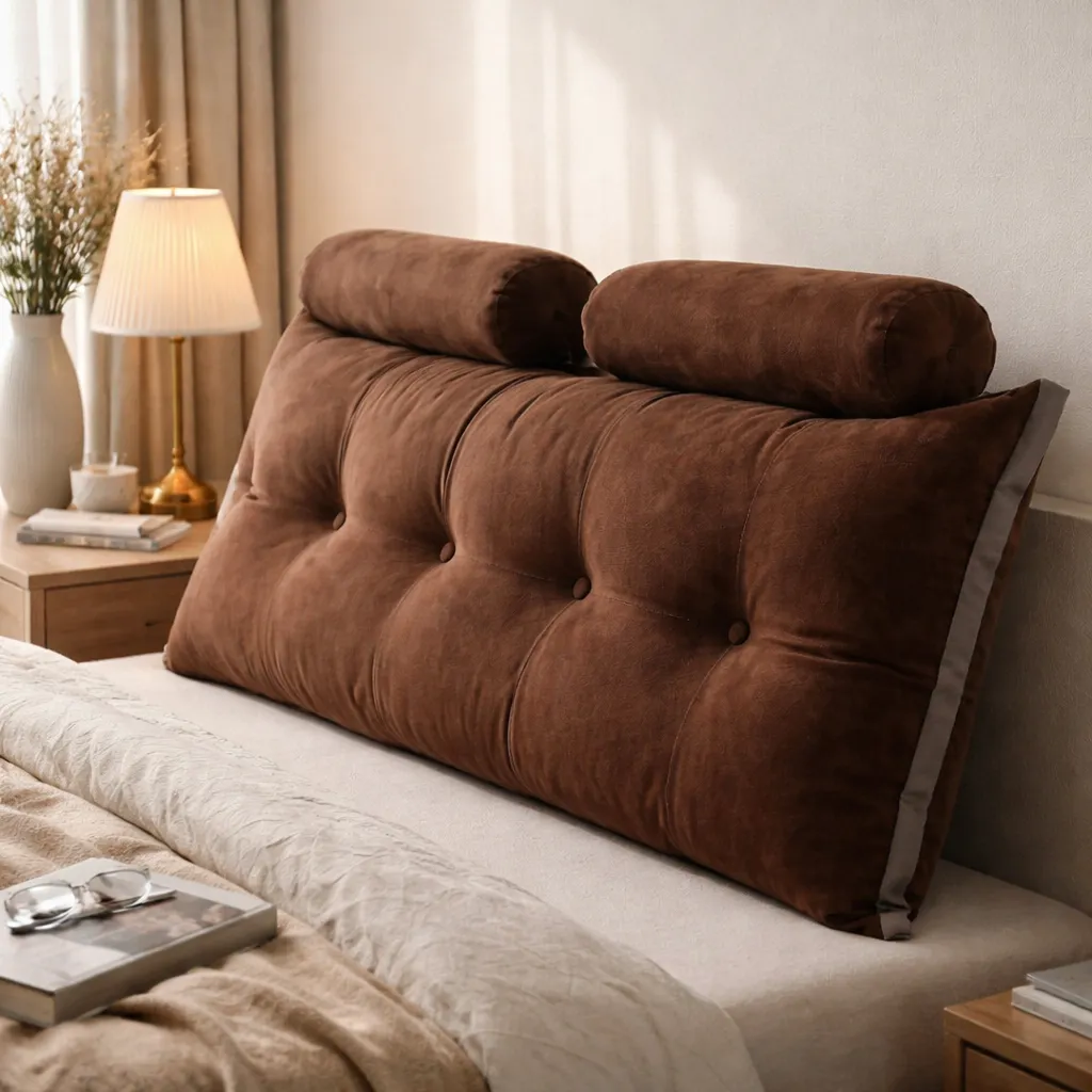 cozy premium cabecera con cojines cilíndricos