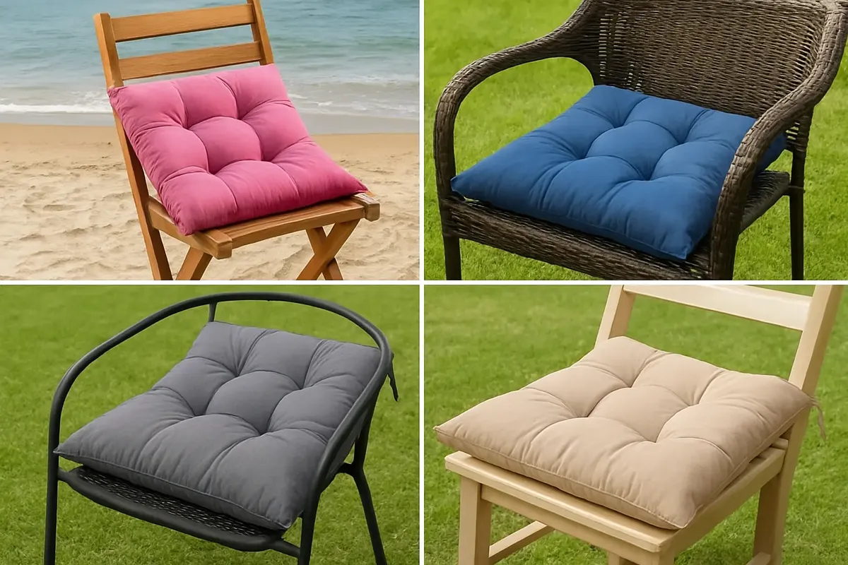 terra outdoor cojín impermeable capitoneado para silla con amarre