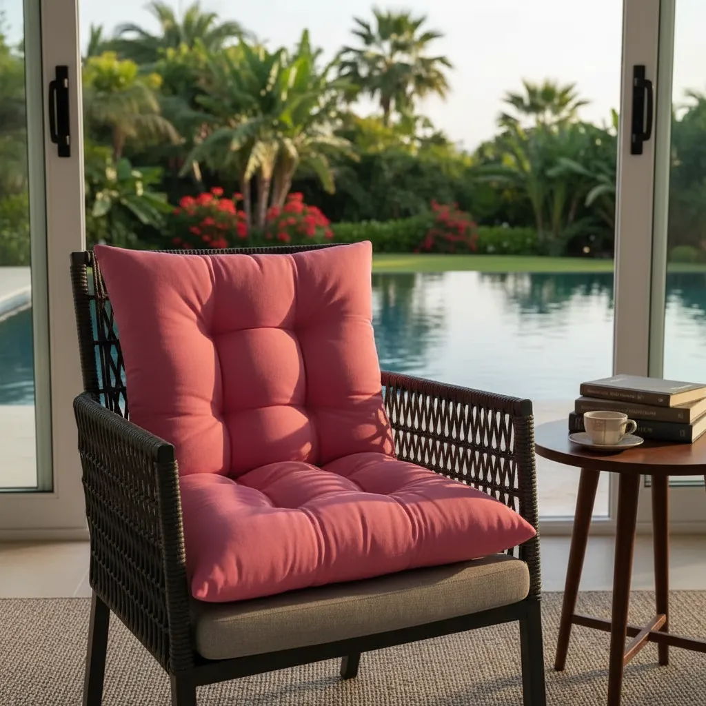terra outdoor cojín impermeable capitoneado para silla con amarre