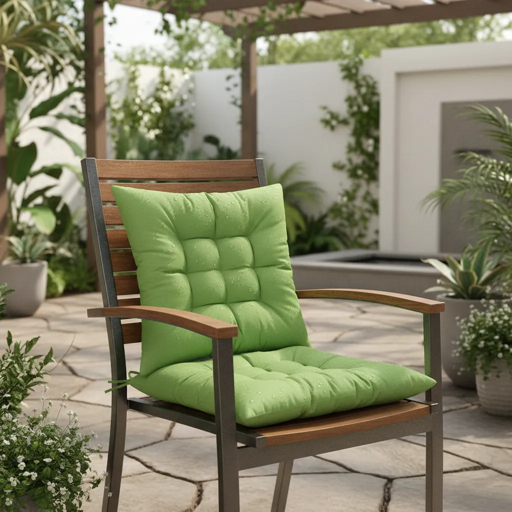 terra outdoor cojín impermeable capitoneado para silla con amarre