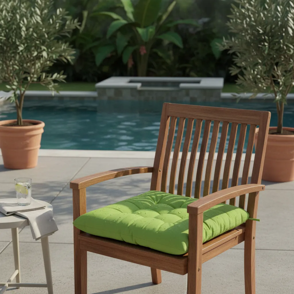 terra outdoor cojín impermeable capitoneado para silla con amarre